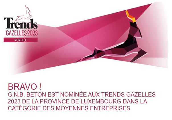 GNB béton - News - Nomination Gazelles 2023